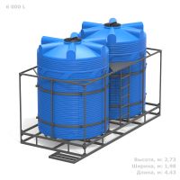 Кассета с полным сливом двойная с емкостями V 6000 Стандарт