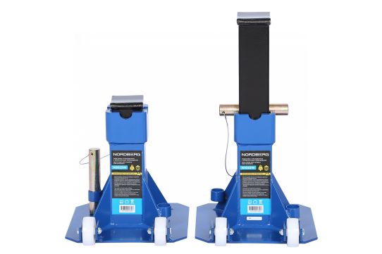 Подставка страховочная под автомобиль Nordberg N3022W 22 т, комплект 2 шт c колесами, фиксация при помощи пальца