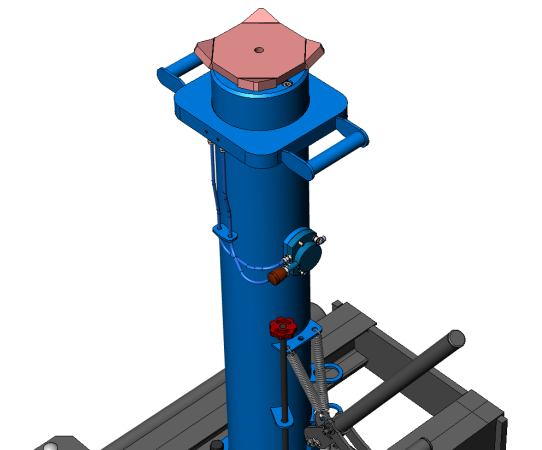 Канавный гидравлический подъемник 15 т, рельсовый одноштоковый КПП15Р800П ARTAZ