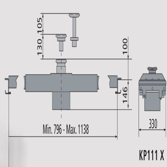 Траверса пневмогидравлическая на яму, грузоподъемность 1т Ravaglioli KP111X