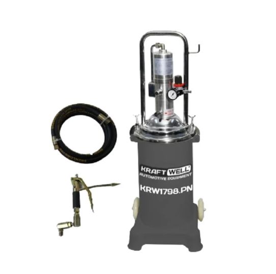 Нагнетатель смазки для бочек на 13 л, Kraftwell KRW1798.PN 6-8 бар, пневматический, с коэффициентом сжатия 50:1