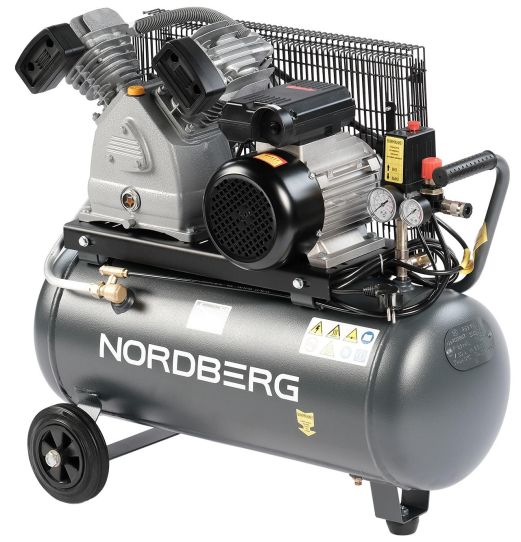 Поршневой компрессор 50 л, 420 л/м, 220В, 2.2 кВт, ременной, масляный Nordberg NCP50/420A