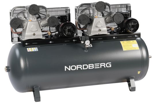 Поршневой компрессор 500 л, 1400 л/м, 380В, 11 кВт, ременной, Nordberg NCP500/1900 повышенного давления