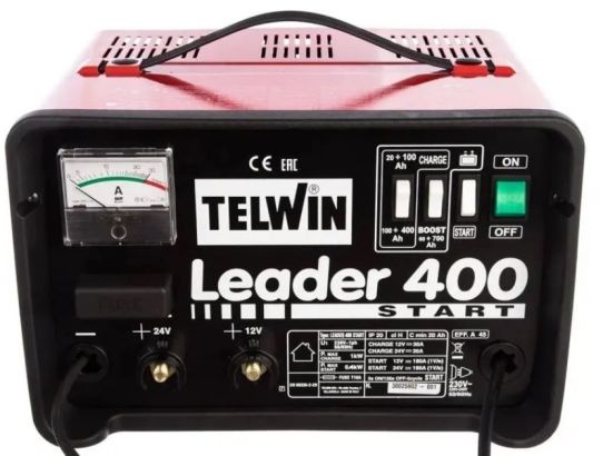 Пуско-зарядное устройство для аккумуляторов 12В и 24В, пусковой ток 300А, артикул 807551, бренд TELWIN