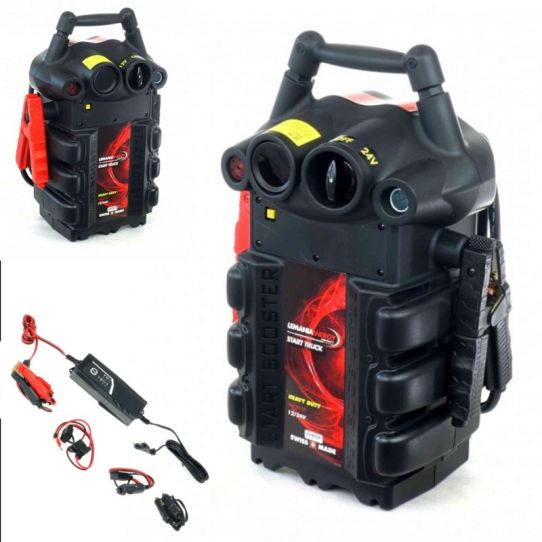 Пусковое устройство бустер 12/24 В, ток 18000/9000 А, автоматический запуск, для легковых и грузовых, LEMANIA ENERGY С7-12/24