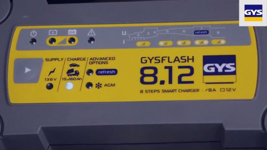 Зарядное устройство для аккумуляторов 12В 8А с десульфатацией и защитой IP65 GYS 029385