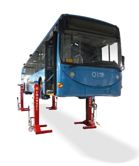 Подкатной подъемник для грузовых автомобилей проводной 30т EMANUEL MCL75.4.S AF, 4 колонны