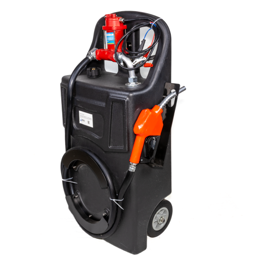 Мини АЗС 110 литров для бензина 12В перекатная авт. пистолет GTK-110 12V Вид под углом