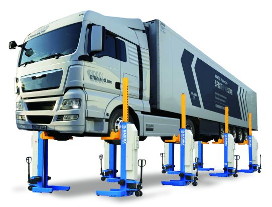 Подкатной подъемник для грузовых автомобилей и автобусов электрогидравлический 33т Maxima FC55W-6, 6 колонн