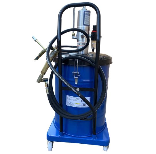 Нагнетатель смазки пневматический 40 л со своим баком, передвижной на колесах, давление 300 бар, шланг 3.8 м EQFS ES-60510