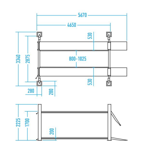 Четырехстоечный подъемник электрогидравлический 4.5т от сети 380В Nordberg 4445J_MG серый