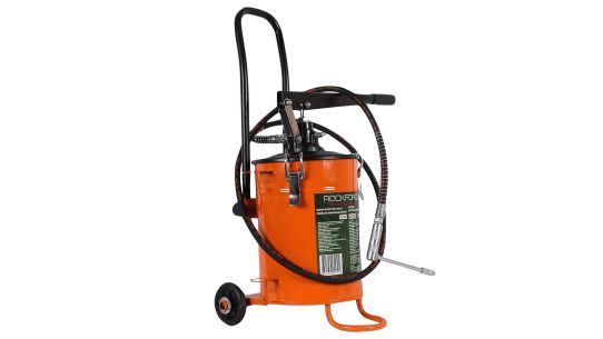 Нагнетатель смазки ручной со своим баком 10 л, давление 345 бар, шланг 2.1 м Rock Force RF-2096