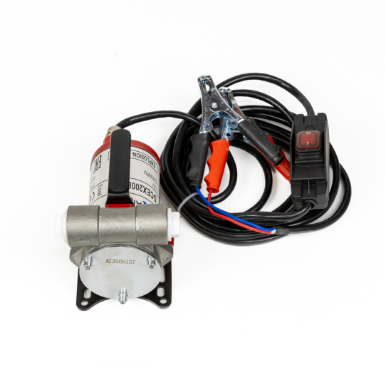Насос для бензина 12V 3/4 с нержавеющей насосной камерой SS для хим. жидкостей, растворителей, кислот  сбоку