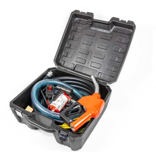 Насос для бензина 12V в пластиковом ящике EXBOX (шланги, пистолет) Фронтальный