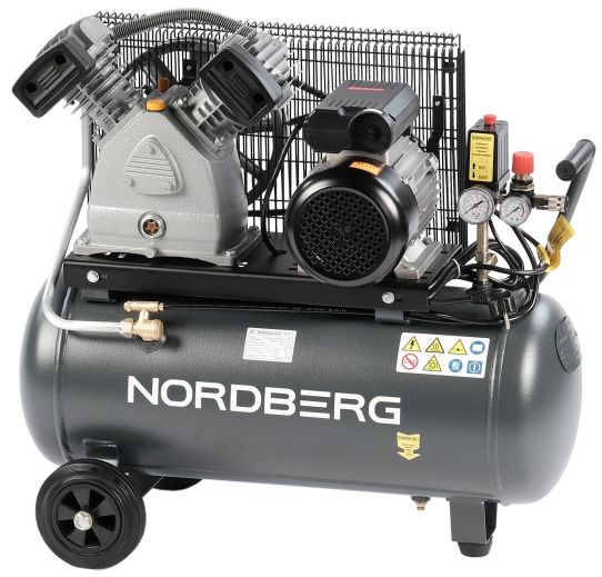 Поршневой компрессор 50 л, 420 л/м, 220В, 2.2 кВт, ременной, масляный Nordberg NCP50/420A