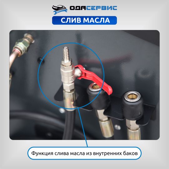 Установка для замены и промывки масла в АКПП 12В, с манометром и дисплеем, резервуары 2х20 л, передвижная ОДА Сервис ODA-3010