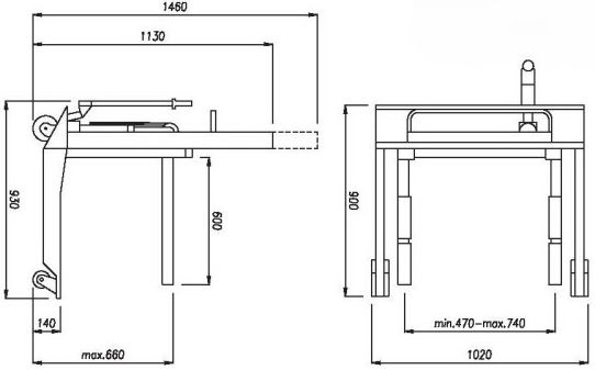 Гидравлическая тележка для транспортировки, снятия и установки колес 700 кг OMA-600