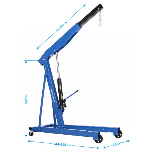 Кран гаражный подкатной 3т гидравлический Nordberg N3731 складной, с высотой подъема до 2140 мм