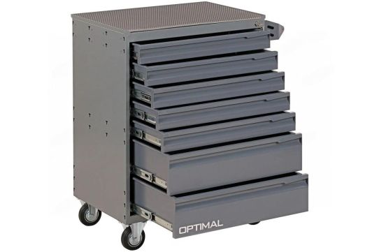 Тележка инструментальная, Optimal NT317, 7 ящиков, без инструментов, серая