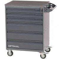 Тележка инструментальная, Optimal NT216, 6 ящиков, без инструментов, серая