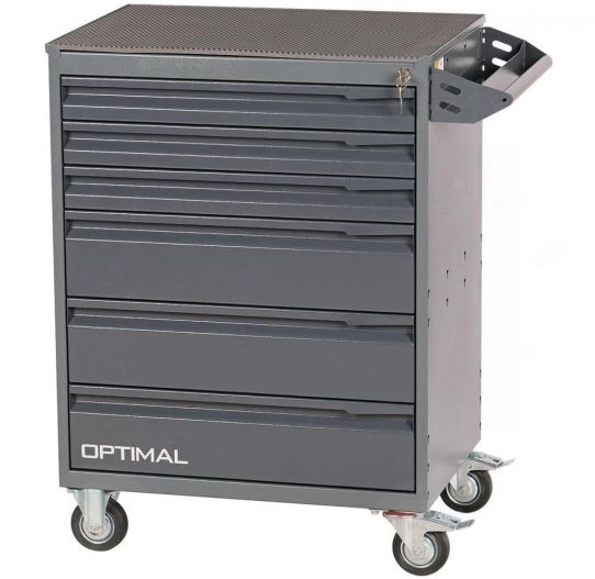 Тележка инструментальная, Optimal NT216, 6 ящиков, без инструментов, серая