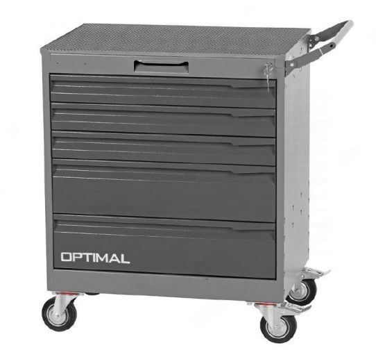 Тележка инструментальная, Optimal NT225, 5 ящиков, без инструментов, серая