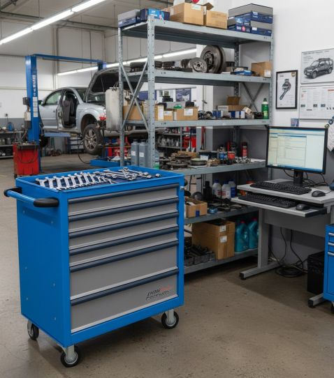 Тележка инструментальная Wiederkraft 02.006R, 6 ящиков, без инструментов