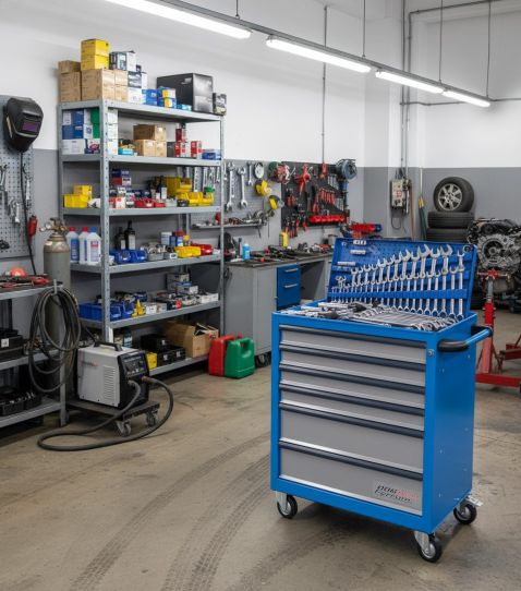 Тележка инструментальная Wiederkraft 02.006R, 6 ящиков, без инструментов