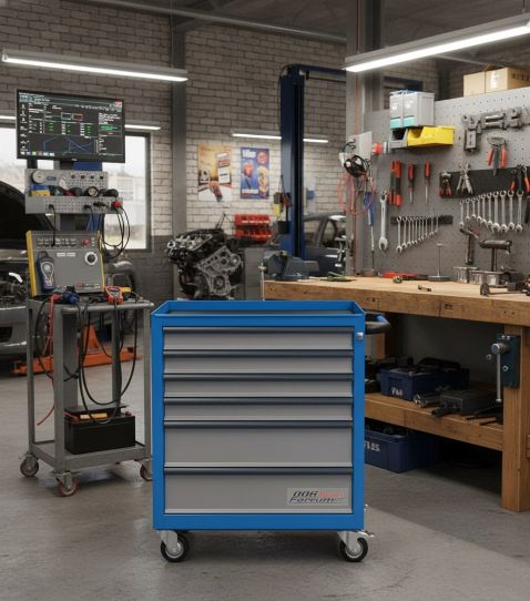 Тележка инструментальная Wiederkraft 02.006R, 6 ящиков, без инструментов