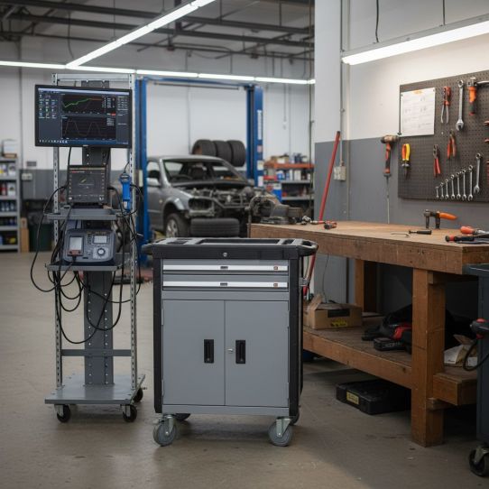 Тележка инструментальная Wiederkraft WDK-703, 2 ящика, без инструментов