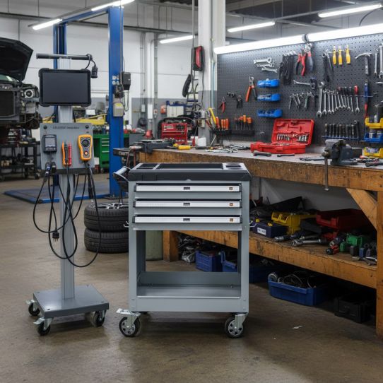 Тележка инструментальная Wiederkraft WDK-713, 3 ящика, без инструментов