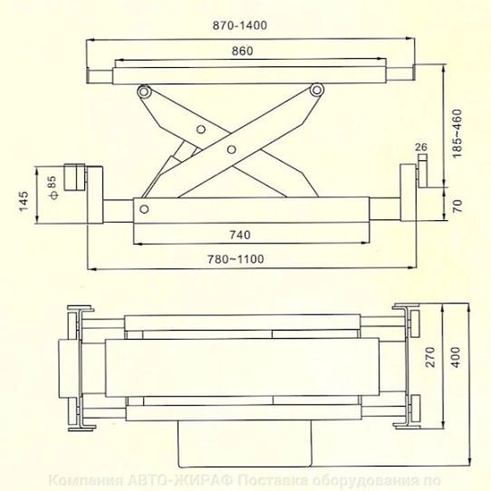 Ручная траверса для 4-стоечных подъемников для ямы, 2 т — Техносоюз SIVER J2.0