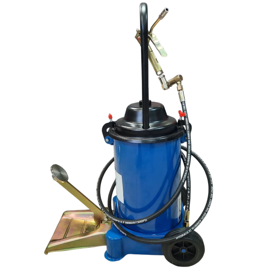 Нагнетатель смазки ножной с емкостью 13 л, выходное давление 400 бар, производительность 300 г/мин, шланг 2.5 м Техносоюз TS-60400