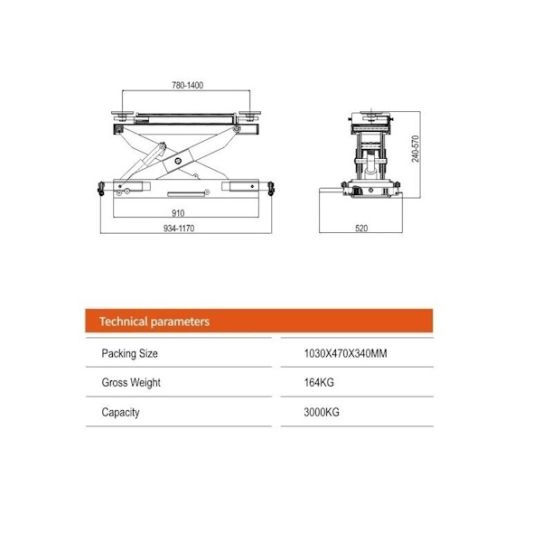 Траверса пневмогидравлическая грузоподъемностью 3 т Техносоюз ES3.2P