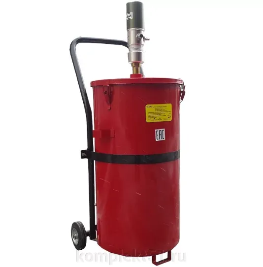 Нагнетатель смазки пневматический со своей емкостью 63 л, давление до 410 бар, длина шланга 4 м, С-322-3, ОАО «АСО»