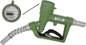 Пистолет раздаточный ручной для ДТ и масла, 60 л/мин, с мех. счетчиком, LLY-25C Пистолет раздаточный ручной для ДТ и масла, 60 л/мин, с мех. счетчиком, LLY-25C
