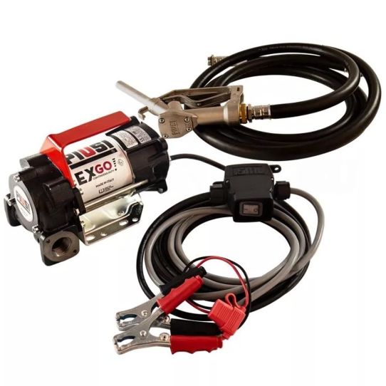 Battery EXGO 12V - Мобильный комплект для перекачки бензина, ДТ (мех. пистолет), 32 л/мин