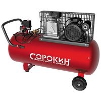 Поршневой компрессор 100 л, 280 л/м, 220В, 2.2 кВт, ременной, масляный Сорокин Арт. 13.6