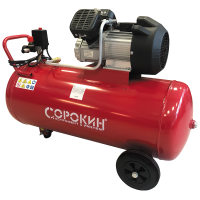 Поршневой компрессор 100 л, 420 л/м, 220В, 2.2 кВт, ременной, масляный Сорокин Арт. 13.8
