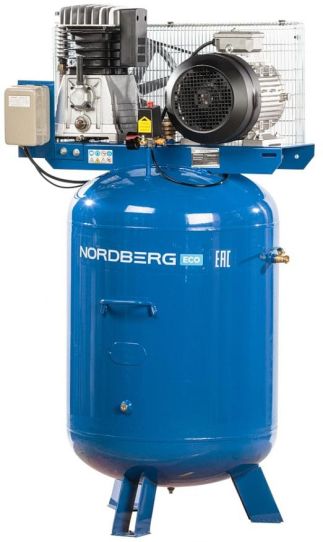 Поршневой компрессор 300 л, 810 л/м, 380В, 5.5 кВт, ременной, масляный вертикальный Nordberg ECO NCEV300/810