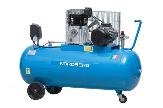 Поршневой компрессор 150 л, 476 л/м, 380В, 3 кВт, ременной, масляный Nordberg NC150/480