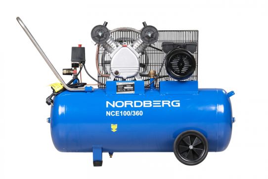 Поршневой компрессор 100 л, 320 л/м, 220В, 2.2 кВт, ременной, масляный Nordberg NCE100/360
