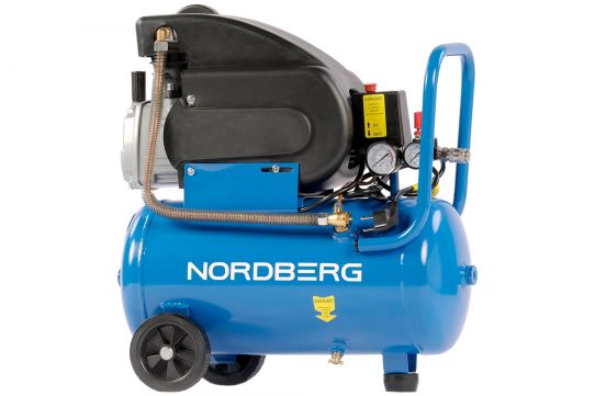 Поршневой компрессор 25 л, 240 л/м, 220В, 1.8 кВт, ременной, масляный Nordberg NCE25/240