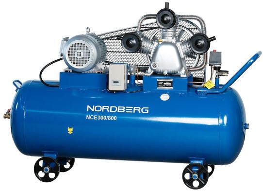Поршневой компрессор 300 л, 800 л/м, 380В, 5.5 кВт, ременной, масляный Nordberg NCE300/800