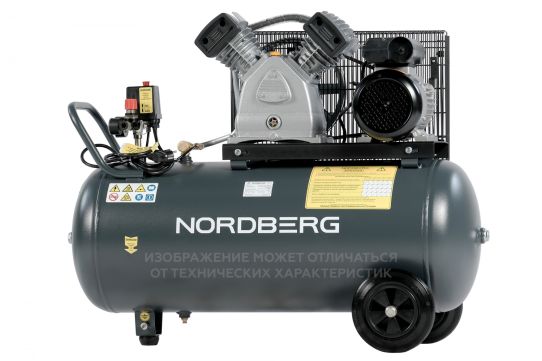 Поршневой компрессор 100 л, 360 л/м, 220В, 2.2 кВт, ременной, масляный Nordberg NCP100/360A