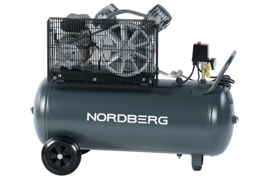 Поршневой компрессор 100 л, 420 л/м, 380В, 2.2 кВт, ременной, масляный Nordberg NCP100/420