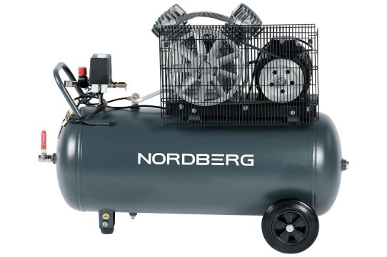Поршневой компрессор 100 л, 500 л/м, 380В, 3 кВт, ременной, масляный Nordberg NCP100/500