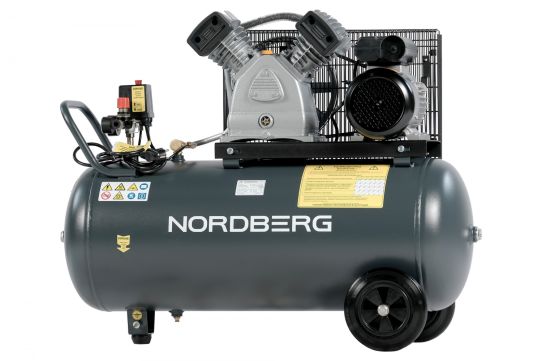 Поршневой компрессор 100 л, 580 л/м, 380В, 5.5 кВт, ременной, масляный Nordberg NCP100/580