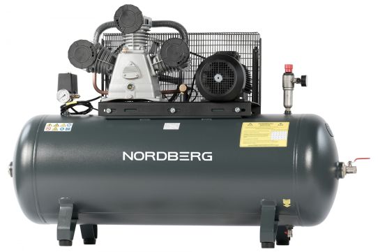 Поршневой компрессор 270 л, 950 л/м, 380В, 5.5 кВт, ременной, масляный Nordberg NCP300/950