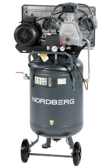 Поршневой компрессор 100 л, 580 л/м, 380В, 2.2 кВт, ременной, масляный вертикальный Nordberg NCPV100/580